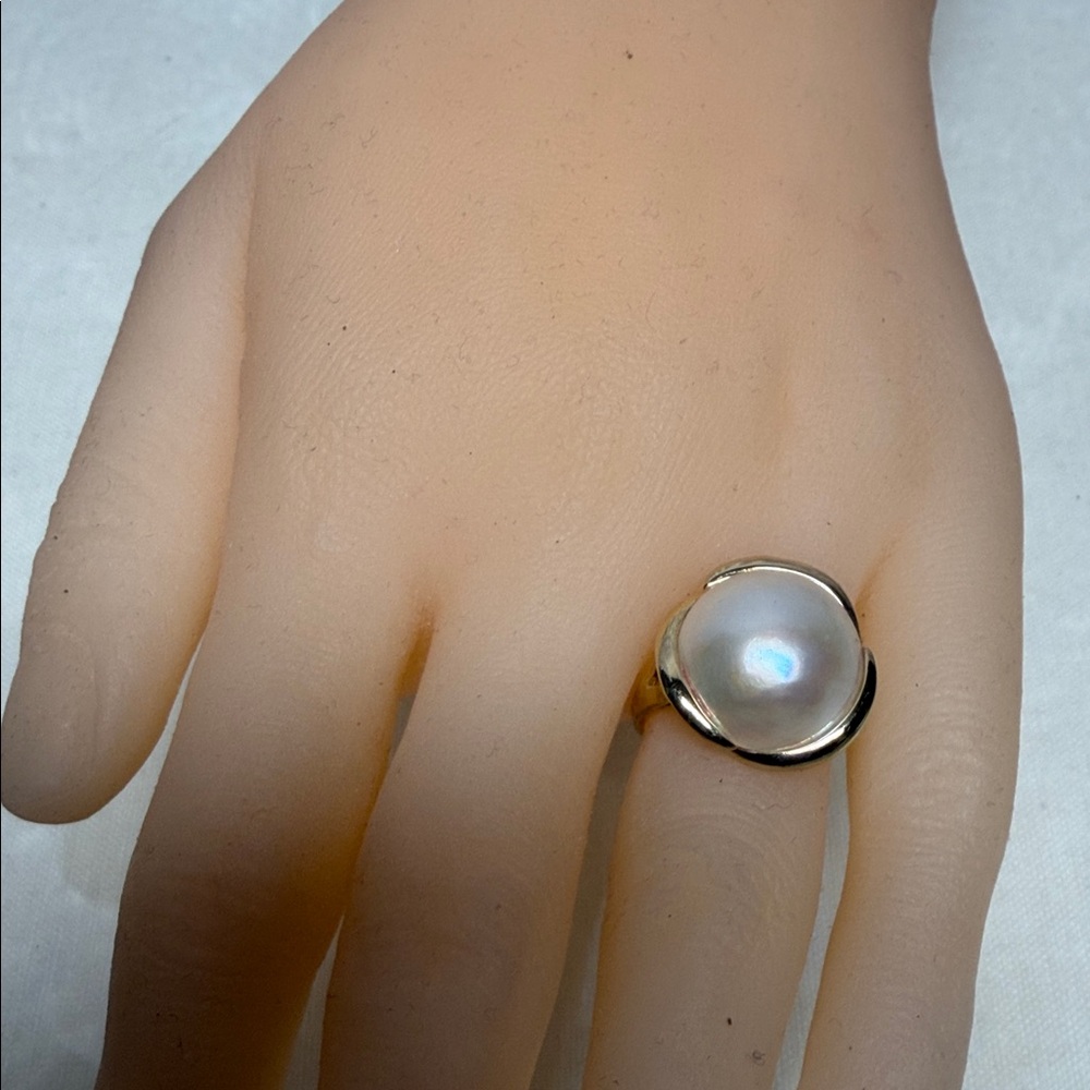 Vintage 14K Gold Mabe Pearl Ring